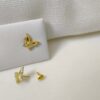 Butterfly 18k yellow gold Screw Earrings - Image 4