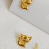 Butterfly 18k yellow gold Screw Earrings - Image 2
