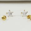 Star 18k yellow gold Screw Earrings - Image 2