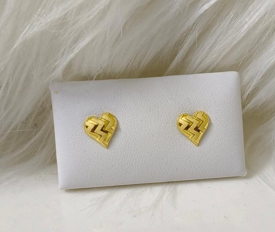 Heart3 18k yellow gold Screw Earrings